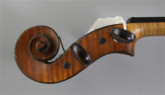 A Leon Bernardel violin, body 14.5in. length overall 23.5in.